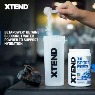 XTEND Sport BCAA Powder Blue Raspberry Ice - Electrolyte Powder for Recovery & Hydration with Amino Acids - 30 Servings