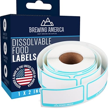 Dissolvable Food Labels for Food Containers - Made in USA - 1x2 Great for Food Prep, Pantry, Canning...