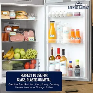 Dissolvable Food Labels for Food Containers - Made in USA - 1x2 Great for Food Prep, Pantry, Canning, Freezer, Mason Jar Storage, Bottles and Rotation– No Scrubbing, No Residue - Teal