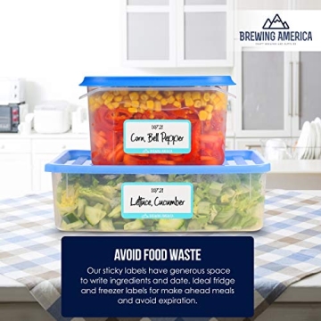 Dissolvable Food Labels for Food Containers - Made in USA - 1x2 Great for Food Prep, Pantry, Canning, Freezer, Mason Jar Storage, Bottles and Rotation– No Scrubbing, No Residue - Teal