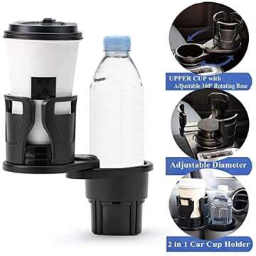 YukaBa Adjustable Dual Car Cup Holder Expander
