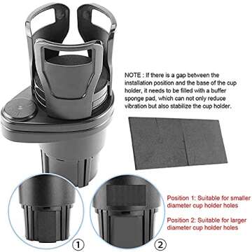 YukaBa Adjustable Dual Car Cup Holder Expander