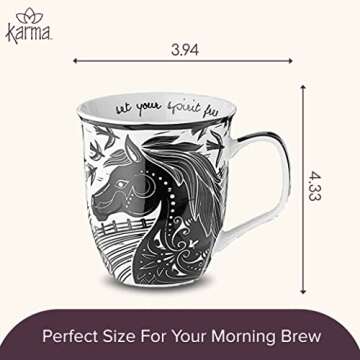Karma Gifts Unique Boho Mug 16 oz for Coffee Lovers