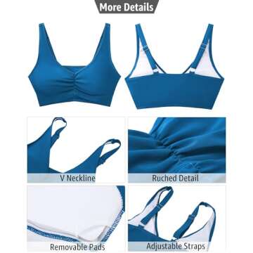 GRAPENT Women's Tankini Swim Top - Mykonos Blue Size M