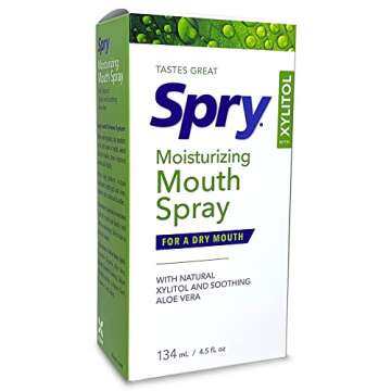 Spry Xylitol Moisturizing Bad Breath Mouth Spray, Bad Breath Treatment Oral Breath Spray with Natura...