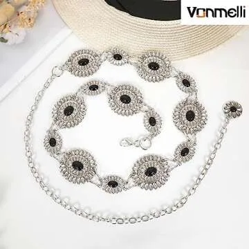 Stylish VONMELLI Western Cowgirl Belt with Adjustable Fit