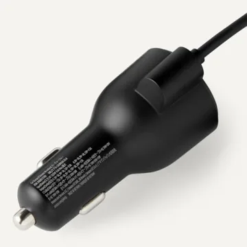 Amazon Basics Fast-Charging Car Charger with Coiled Cable