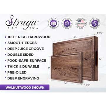 Straga Personalized Cutting Boards | Handmade Engraved Charcuterie for Newlyweds