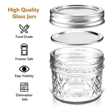 Asika 4 oz Mini Glass Jars for Food Storage and Gifting