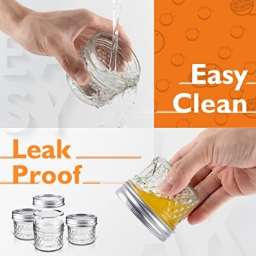 Asika 4 oz Mini Glass Jars for Food Storage and Gifting