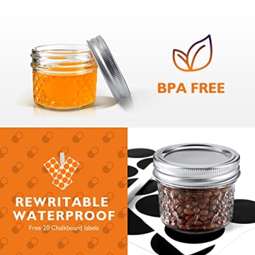 Asika 4 oz Mini Glass Jars for Food Storage and Gifting