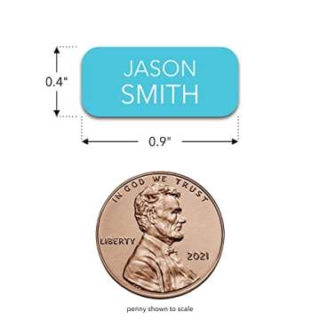 Personalized Name Labels (100 Labels) (0.9" × 0.4") Small Custom Name Stickers - Waterproof Name La...