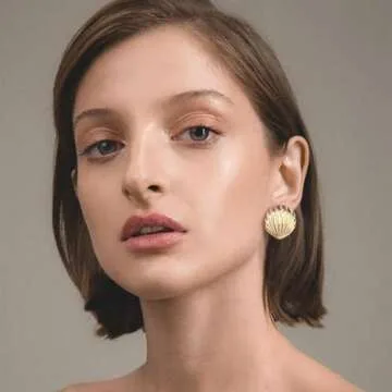 Gold Shell Stud Earrings Ideal for Summer and Special Occasions