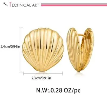 Gold Shell Stud Earrings Ideal for Summer and Special Occasions