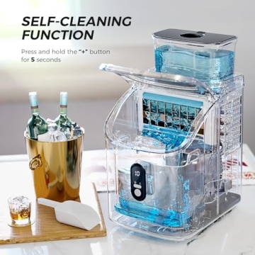 Kismile Ice Maker Countertop, Portable Ice Cube Maker Machine with 1.5L Detachable Water Tank, 33Lbs/Day, 16Pcs/5-18Mins, 24H Timer, Self-Cleaning Small Ice Maker, Ice Machine Maker for Home,Office