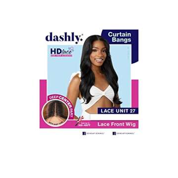 Sensationnel Dashly wig - unit 27 non lace cap ready to wear ear to ear lacepart synthetic (1B OFFBL...