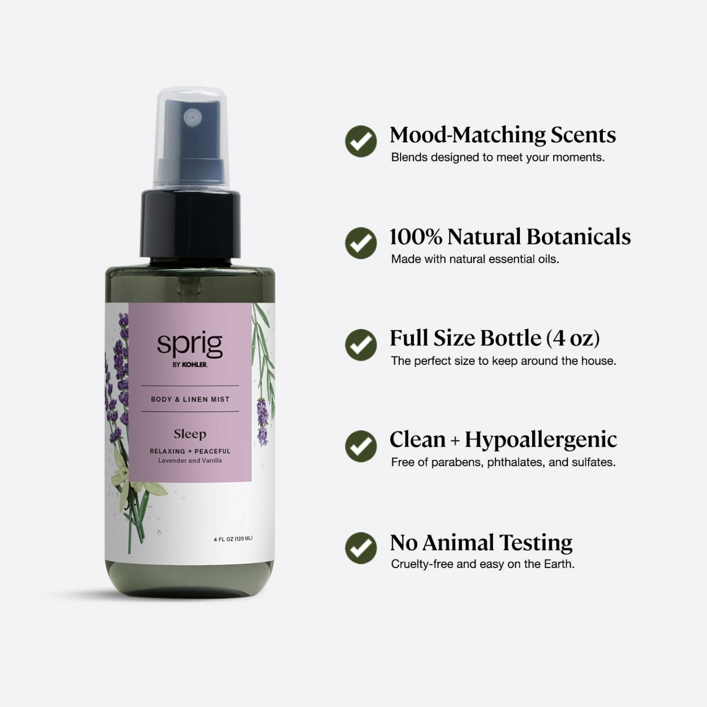 Lavender + Vanilla Body & Linen Mist 100% Natural