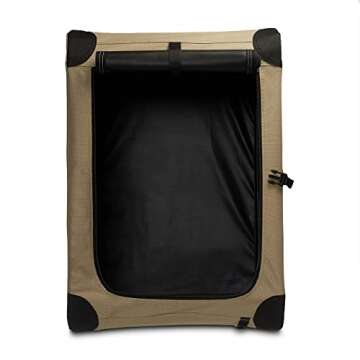 Amazon Basics - 2 Door Foldable and Portable Travel Pet Kennel for Cat, Dog, Rabbit, 36 inch, Tan, S 26" x 18" x 18"