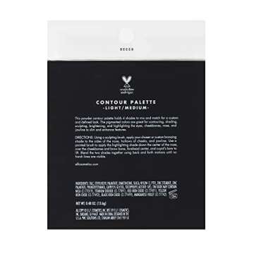 e.l.f. Contour Palette, 4 Shades, Customizable, Easy to Apply, Sculpts, Shades, Brightens, Light/Medium, Infused with Vitamin E, All-Day Wear, 0.56 Oz