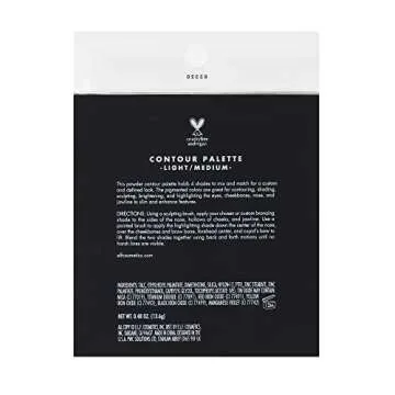 e.l.f. Contour Palette, 4 Shades, Customizable, Easy to Apply, Sculpts, Shades, Brightens, Light/Medium, Infused with Vitamin E, All-Day Wear, 0.56 Oz