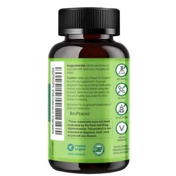 NATURELO Turmeric Curcumin - BioPerine Enhanced Absorption - Plant-Based Joint Support Supplement - ...