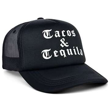 Lids Trendy Tacos & Tequila Woven Polyester Baseball Trucker Cap with Snap Closure
