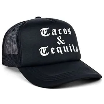 Lids Trendy Tacos & Tequila Woven Polyester Baseball Trucker Cap with Snap Closure