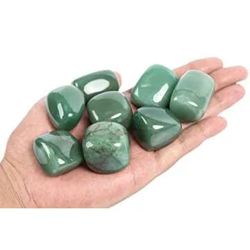 ZenQ 1/2 lb Tumbled Green Aventurine Stones for Wicca, Reiki, and Energy Crystal Healing, Natural Green Aventurine from Brazil