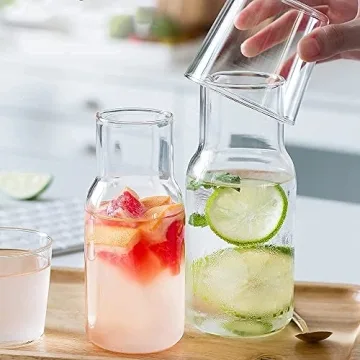 Elegant ZILJJ Bedside Water Carafe and Glass Set 500ml