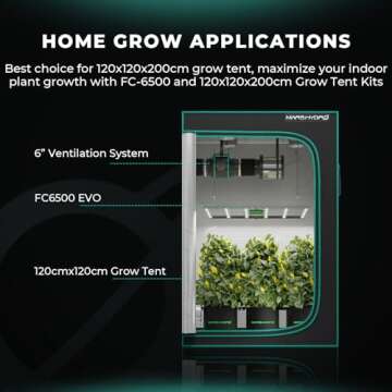 MARS HYDRO FC6500 730W Samsung LM301H EVO LED Grow Light 5x5, 1530Pcs Diodes with Smart Control Function, 730W Full Spectrum Foldable Dimmable Daisy Chain Grow Lights Bar for Indoor Growing