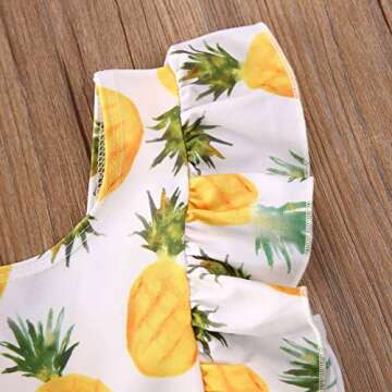 Merqwadd Toddler Baby Girls Cute Fashion Ruffle Swimsuit Kids Bathing Suit Beachwear (1-2T,Pineapple-Yellow)