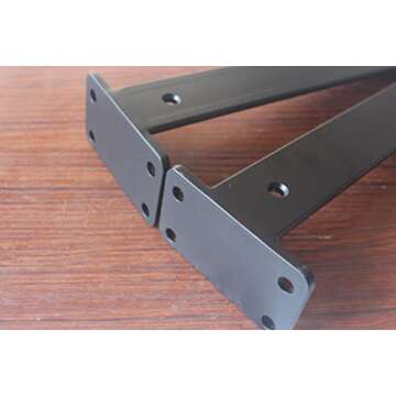 4 Pack - 11 inch Black Hidden L Shelf Bracket (1/5 Inch Thicked) Iron Shelf Brackets, Metal Shelf Bracket, Industrial Shelf Bracket, Modern Shelf Bracket, Metal L Brackets for Shelves Support