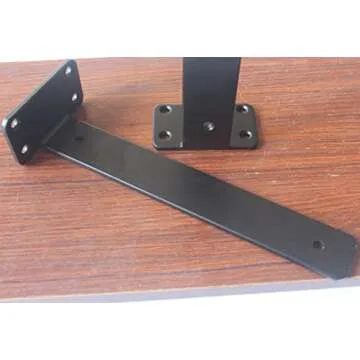 4 Pack - 11 inch Black Hidden L Shelf Bracket (1/5 Inch Thicked) Iron Shelf Brackets, Metal Shelf Bracket, Industrial Shelf Bracket, Modern Shelf Bracket, Metal L Brackets for Shelves Support