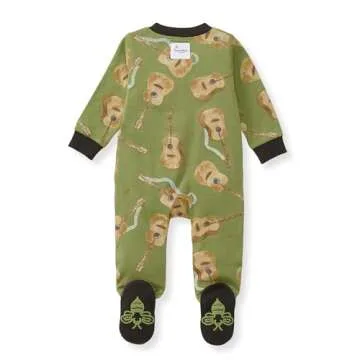 Burt's Bees Baby Boys Footed Pajamas - Soft Organic Cotton, Perfect for Newborns and Infants
