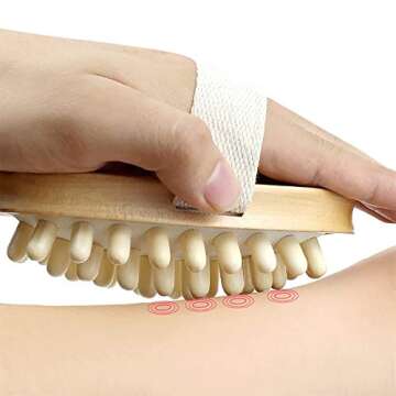 Natural Wooden Massage Body Brush for Cellulite and Lymphatic Circulation