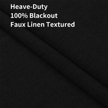 Joydeco 100% Black Out Curtains 90 inch Long 2 Panels Burg Natural Blackout Linen Drapes for Bedroom...