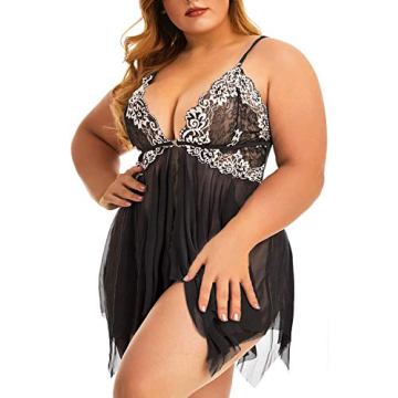 Plus Size Lace Babydoll Chemise Women's Sleepwear XL-6XL