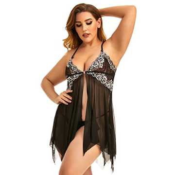 Plus Size Lace Babydoll Chemise Women's Sleepwear XL-6XL