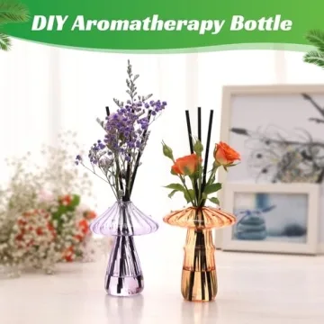 Mushroom Glass Vases Set of 6 for Indoor Plants