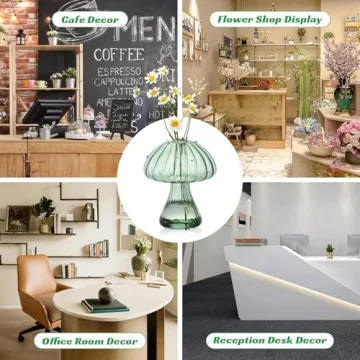 Mushroom Glass Vases Set of 6 for Indoor Plants