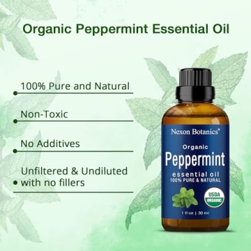 Organic Peppermint Essential Oil Pure Mint Oil for Care