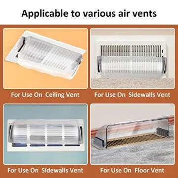 2 Pack Air & Heat Deflector for Vents, Sidewalls and Ceiling Registers, Adjustable from 8.5" to 15"