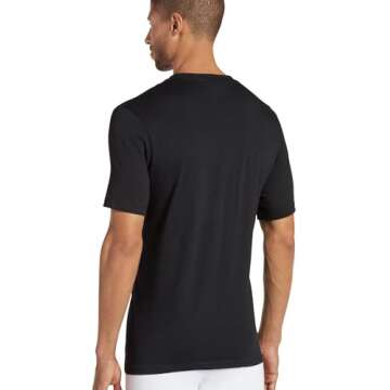 Jockey Men's Undershirt Classic Crew Neck - 3 Pack, Black, L