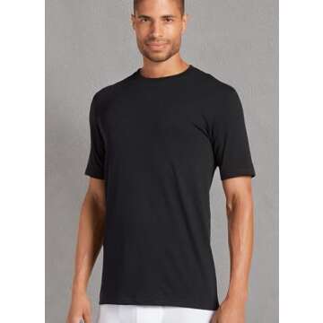 Jockey Men's Undershirt Classic Crew Neck - 3 Pack, Black, L