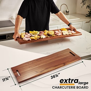 TIDITA 36" Large Acacia Charcuterie Board - Perfect for Hosting