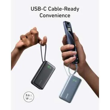 Anker Nano Power Bank, 10,000mAh Portable Charger with Built-in USB-C Cable, 30W Recharging, 30W Max Output with 1 USB-C, 1 USB-A, for iPhone 16/15 Series, MacBook, Galaxy, AirPods, and More