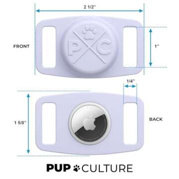 Pup Culture AirTag Holder for Dog Collar - Lavender
