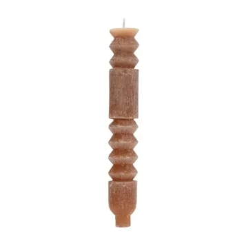 Creative Co-Op Unscented Totem Taper Candles in Box, Set of 2, Cappuccino