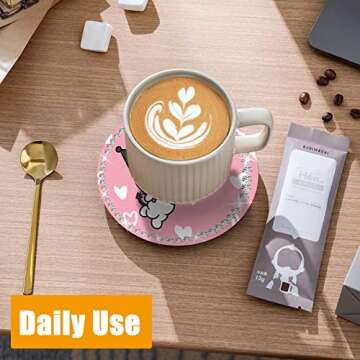 Katartizo 2Pcs Bling Car Cup Coaster, 2.75 Inch Cute Universal Silicone Non-Slip Cup Holders Coaster, Funny Car Decor Car Interior Accessories for Women Men