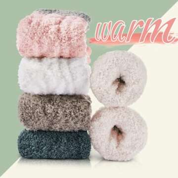 Trifabricy 5 Pairs of Women's Fuzzy Socks - Cozy Comfort for Every Occasion